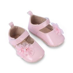 Cute Walk by Babyhug Booties with Velcro Closure & Floral Applique - White