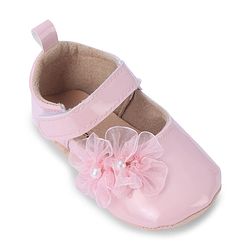 Cute Walk by Babyhug Booties with Velcro Closure & Floral Applique - White