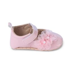 Cute Walk by Babyhug Booties with Velcro Closure & Floral Applique - White