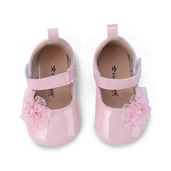 Cute Walk by Babyhug Booties with Velcro Closure & Floral Applique - White