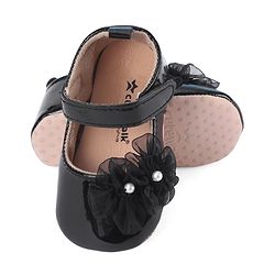 Cute Walk by Babyhug Booties with Velcro Closure & Floral Applique - White