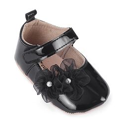 Cute Walk by Babyhug Booties with Velcro Closure & Floral Applique - White