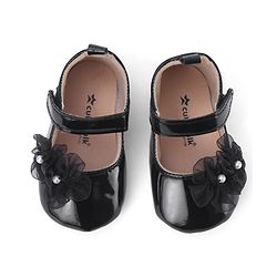 Cute Walk by Babyhug Booties with Velcro Closure & Floral Applique - White