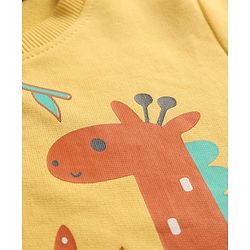 Babyhug Cotton Knit Full Sleeves Sweatshirt with Animal Graphics Pack of 2 - Yellow & White