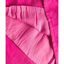 Babyhug Cotton Woven Full Sleeves Frock with Floral Embroidery & Frill Detailing - Pink