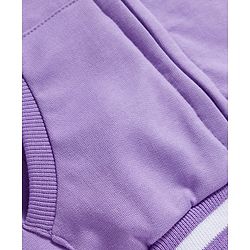 Babyhug Cotton Knit Full Sleeves Hooded SweatJacket with Front & Back Text Graphic & Kangaroo Pocket - Purple