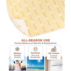 Babyhug 6 Layer 100% Cotton Gauze Muslin Baby Blanket | Super Soft | Breathable | Absorbent - Yellow