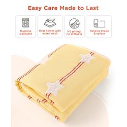 Babyhug 6 Layer 100% Cotton Gauze Muslin Baby Blanket | Super Soft | Breathable | Absorbent - Yellow