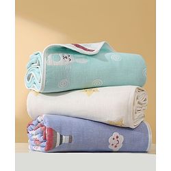 Babyhug 6 Layer 100% Cotton Gauze Muslin Baby Blanket | Super Soft | Breathable | Absorbent - Yellow