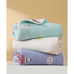 Babyhug 6 Layer 100% Cotton Gauze Muslin Baby Blanket | Super Soft | Breathable | Absorbent - Yellow