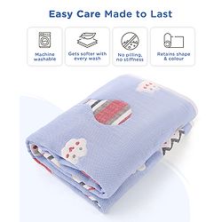 Babyhug 6 Layer 100% Cotton Gauze Muslin Baby Blanket | Super Soft | Breathable | Absorbent - Yellow