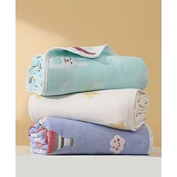 Babyhug 6 Layer 100% Cotton Gauze Muslin Baby Blanket | Super Soft | Breathable | Absorbent - Yellow