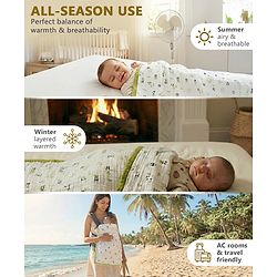 Babyhug 6 Layer Muslin Baby Blanket with Contrast Wide Edge Panda Print - Green| Absorbent Soft & Breathable| All Season Blanket| New Born Gifting| Bath Towel, Wrapper, Feeding Towel| Machine Washable