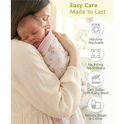 Babyhug 6 Layer Muslin Baby Blanket with Contrast Wide Edge Panda Print - Green| Absorbent Soft & Breathable| All Season Blanket| New Born Gifting| Bath Towel, Wrapper, Feeding Towel| Machine Washable