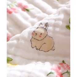 Babyhug 6 Layer Muslin Baby Blanket with Contrast Wide Edge Panda Print - Green| Absorbent Soft & Breathable| All Season Blanket| New Born Gifting| Bath Towel, Wrapper, Feeding Towel| Machine Washable