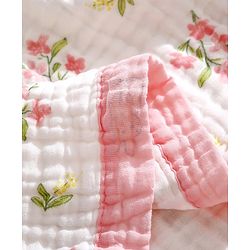 Babyhug 6 Layer Muslin Baby Blanket with Contrast Wide Edge Panda Print - Green| Absorbent Soft & Breathable| All Season Blanket| New Born Gifting| Bath Towel, Wrapper, Feeding Towel| Machine Washable