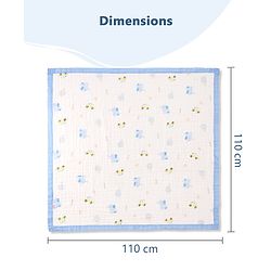 Babyhug 6 Layer Muslin Baby Blanket with Contrast Wide Edge Panda Print - Green| Absorbent Soft & Breathable| All Season Blanket| New Born Gifting| Bath Towel, Wrapper, Feeding Towel| Machine Washable