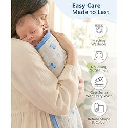 Babyhug 6 Layer Muslin Baby Blanket with Contrast Wide Edge Panda Print - Green| Absorbent Soft & Breathable| All Season Blanket| New Born Gifting| Bath Towel, Wrapper, Feeding Towel| Machine Washable