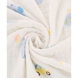 Babyhug 6 Layer Muslin Baby Blanket with Contrast Wide Edge Panda Print - Green| Absorbent Soft & Breathable| All Season Blanket| New Born Gifting| Bath Towel, Wrapper, Feeding Towel| Machine Washable
