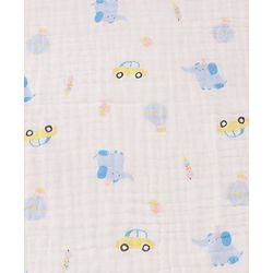 Babyhug 6 Layer Muslin Baby Blanket with Contrast Wide Edge Panda Print - Green| Absorbent Soft & Breathable| All Season Blanket| New Born Gifting| Bath Towel, Wrapper, Feeding Towel| Machine Washable