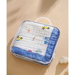 Babyhug 6 Layer Muslin Baby Blanket with Contrast Wide Edge Panda Print - Green| Absorbent Soft & Breathable| All Season Blanket| New Born Gifting| Bath Towel, Wrapper, Feeding Towel| Machine Washable