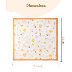 Babyhug 6 Layer Muslin Baby Blanket with Contrast Wide Edge Panda Print - Green| Absorbent Soft & Breathable| All Season Blanket| New Born Gifting| Bath Towel, Wrapper, Feeding Towel| Machine Washable