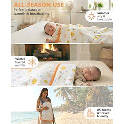 Babyhug 6 Layer Muslin Baby Blanket with Contrast Wide Edge Panda Print - Green| Absorbent Soft & Breathable| All Season Blanket| New Born Gifting| Bath Towel, Wrapper, Feeding Towel| Machine Washable