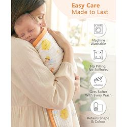 Babyhug 6 Layer Muslin Baby Blanket with Contrast Wide Edge Panda Print - Green| Absorbent Soft & Breathable| All Season Blanket| New Born Gifting| Bath Towel, Wrapper, Feeding Towel| Machine Washable