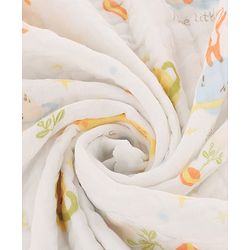 Babyhug 6 Layer Muslin Baby Blanket with Contrast Wide Edge Panda Print - Green| Absorbent Soft & Breathable| All Season Blanket| New Born Gifting| Bath Towel, Wrapper, Feeding Towel| Machine Washable
