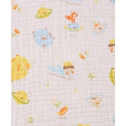 Babyhug 6 Layer Muslin Baby Blanket with Contrast Wide Edge Panda Print - Green| Absorbent Soft & Breathable| All Season Blanket| New Born Gifting| Bath Towel, Wrapper, Feeding Towel| Machine Washable