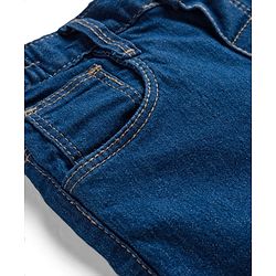 Babyhug Denim Full Length Washed Jeans With Stretch - Navy Blue