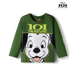 Babyhug Disney Single Jersey Knit Full Sleeves T-Shirt with 101 Dalmatians Graphics - Green