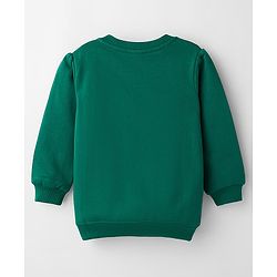 Babyhug Fleece Knit Full Sleeves Sweatshirt With Sequin Detailing - Green