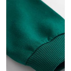 Babyhug Fleece Knit Full Sleeves Sweatshirt With Sequin Detailing - Green