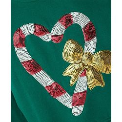 Babyhug Fleece Knit Full Sleeves Sweatshirt With Sequin Detailing - Green