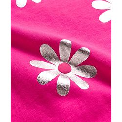 Babyhug Fleeve Knit Full Sleeves Sweatshirt With Foil Floral Print - Pink