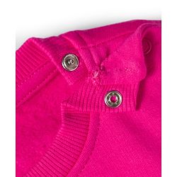 Babyhug Fleeve Knit Full Sleeves Sweatshirt With Foil Floral Print - Pink