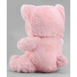 Babyhug 35cm Plush Hooded Teddy Bear Soft Toy - Pink| for Toddler Gifting| Boys & Girls| Stuffed Animal| Baby Safe| Cuddle & Travel Partner| Super Soft Fabric| Room & Car Décor