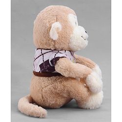 Babyhug 35cm Plush Cute Monkey with T-shirt Soft Toy - Brown| for Toddler Gifting| Boys & Girls| Stuffed Animal| Baby Safe| Cuddle & Travel Partner| Super Soft Fabric| Room & Car Décor