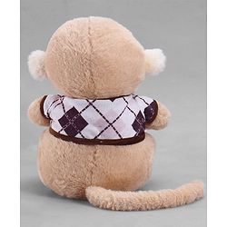 Babyhug 35cm Plush Cute Monkey with T-shirt Soft Toy - Brown| for Toddler Gifting| Boys & Girls| Stuffed Animal| Baby Safe| Cuddle & Travel Partner| Super Soft Fabric| Room & Car Décor