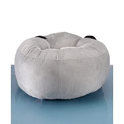 Babyhug Plush Dog Baby Seater - Grey|Super Soft & Comfortable| Sitting Support for Infants| Ideal for Playtime|Rest & Lounging|  Infant Safety Chair| Toddler Sitting Trainer| Maintain Good Posture