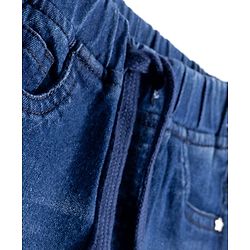 Babyhug Denim Full Length Washed Joggers with Stretch - Black