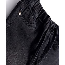 Babyhug Denim Full Length Washed Jogger With Stretch - Black