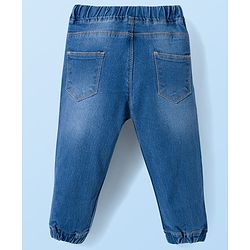 Babyhug Denim Full Length Washed Jogger With Stretch - Black