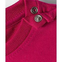 Babyhug Cotton Knit Full Sleeves Sweatshirt With Rhinestone Detailing - Red