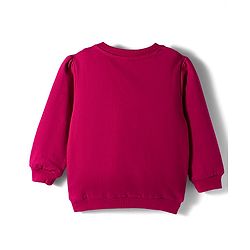 Babyhug Cotton Knit Full Sleeves Sweatshirt With Rhinestone Detailing - Red