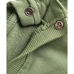 Babyhug Cotton Knit Full Sleeves Sweatshirt With Rhinestone Detailing - Green