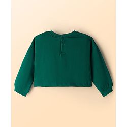 Babyhug Cotton Knit Full Sleeves Sweatshirt With Floral Print & Inner Tee - Green