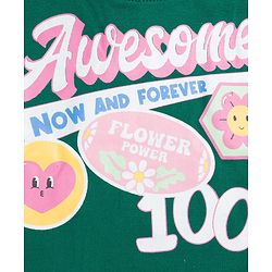 Babyhug Cotton Knit Full Sleeves Sweatshirt With Floral Print & Inner Tee - Green