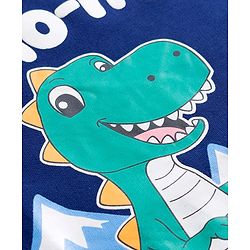 Babyhug Cotton Knit Full Sleeves Sweatshirt with Dino Print - Navy Blue